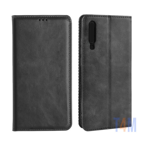 Capa Flip de Couro com Bolso Interno para Xiaomi Mi 9 Preto